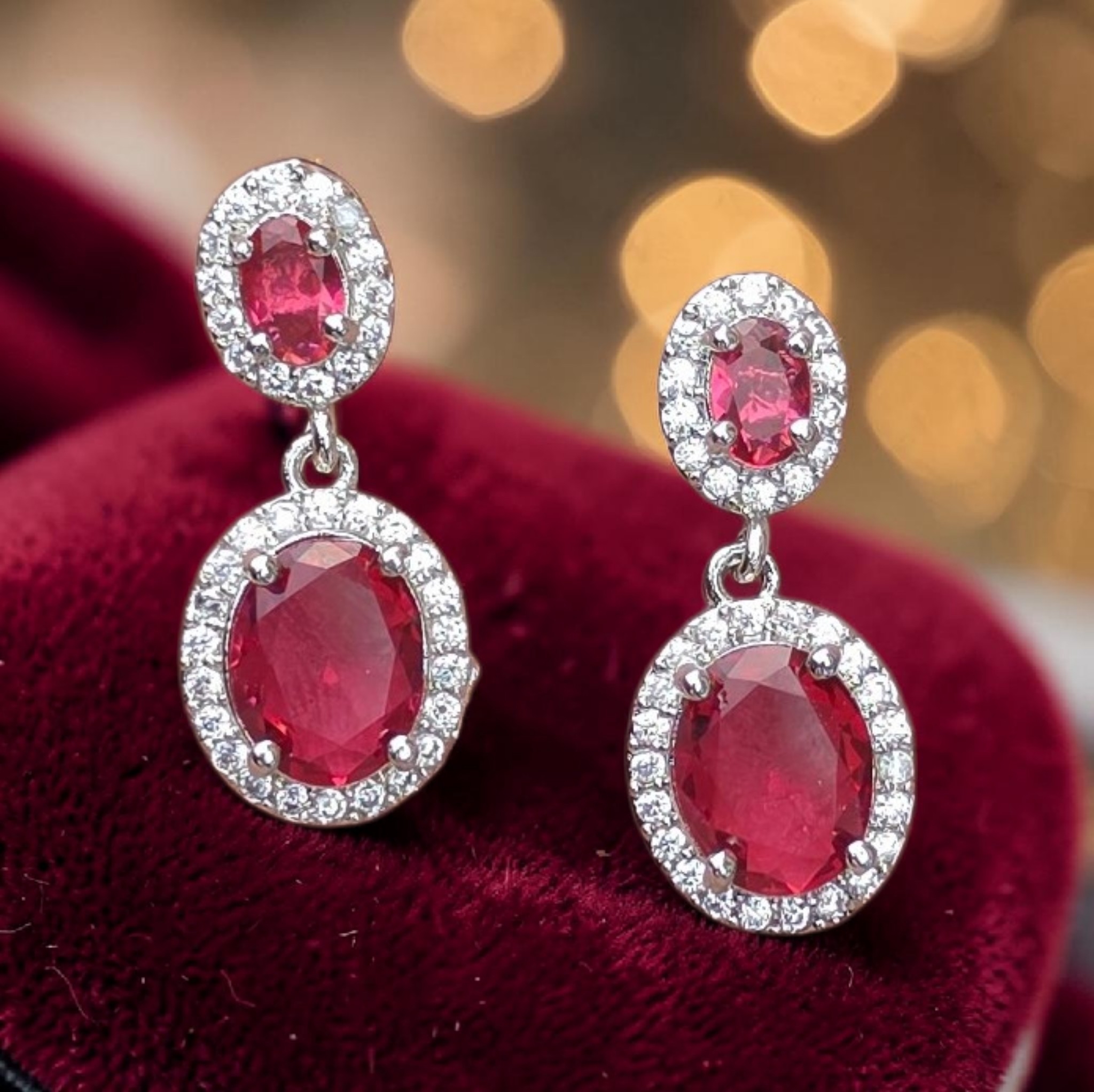 Barsava Ruby AD teardrop Earrings