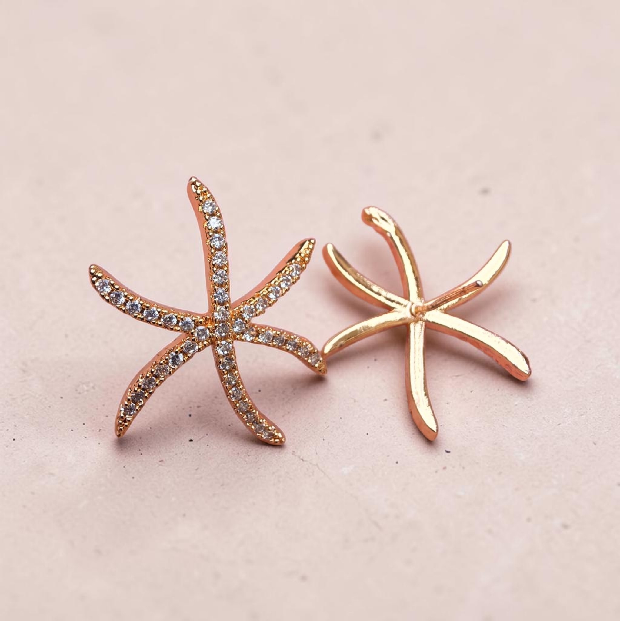 Barsava Star shaped studs in Rose Gold Finish