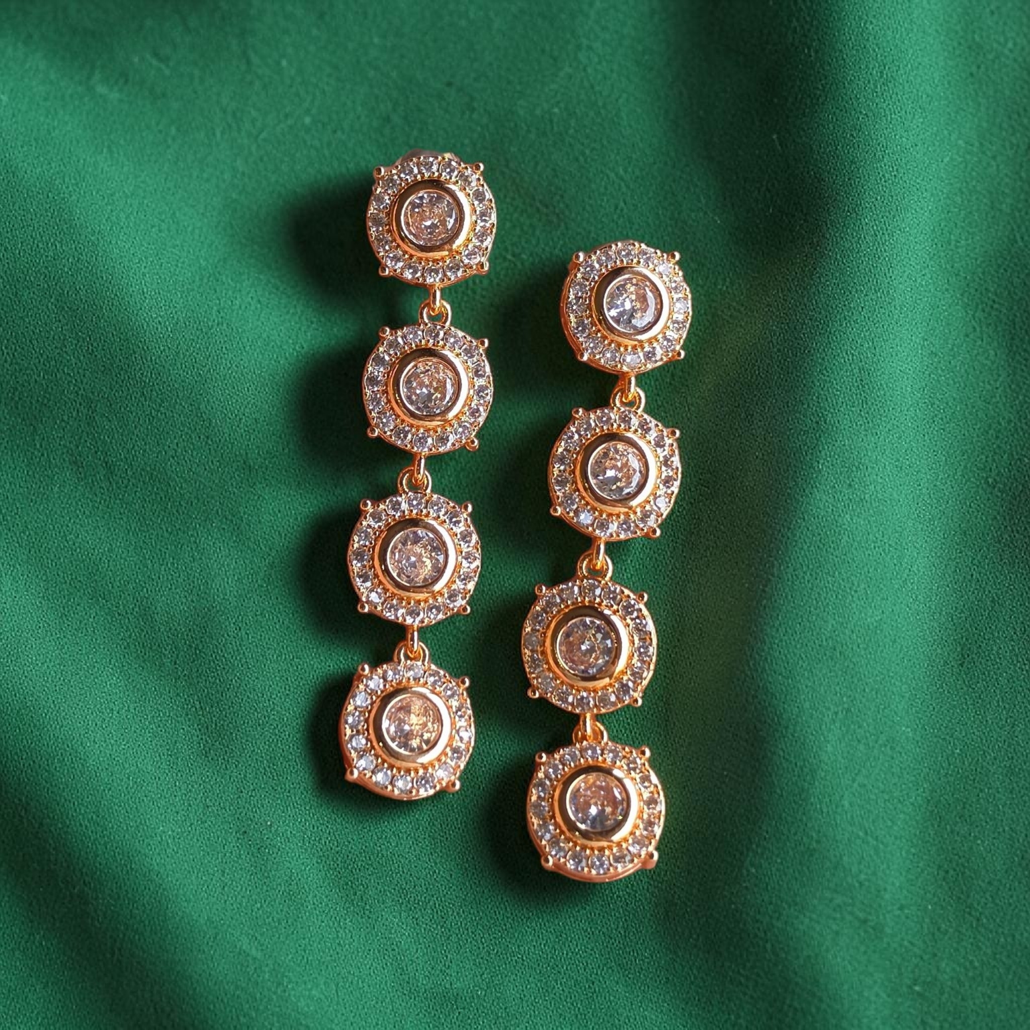 BARSAVA AD Rose Gold Finish with Circular drop Earrings