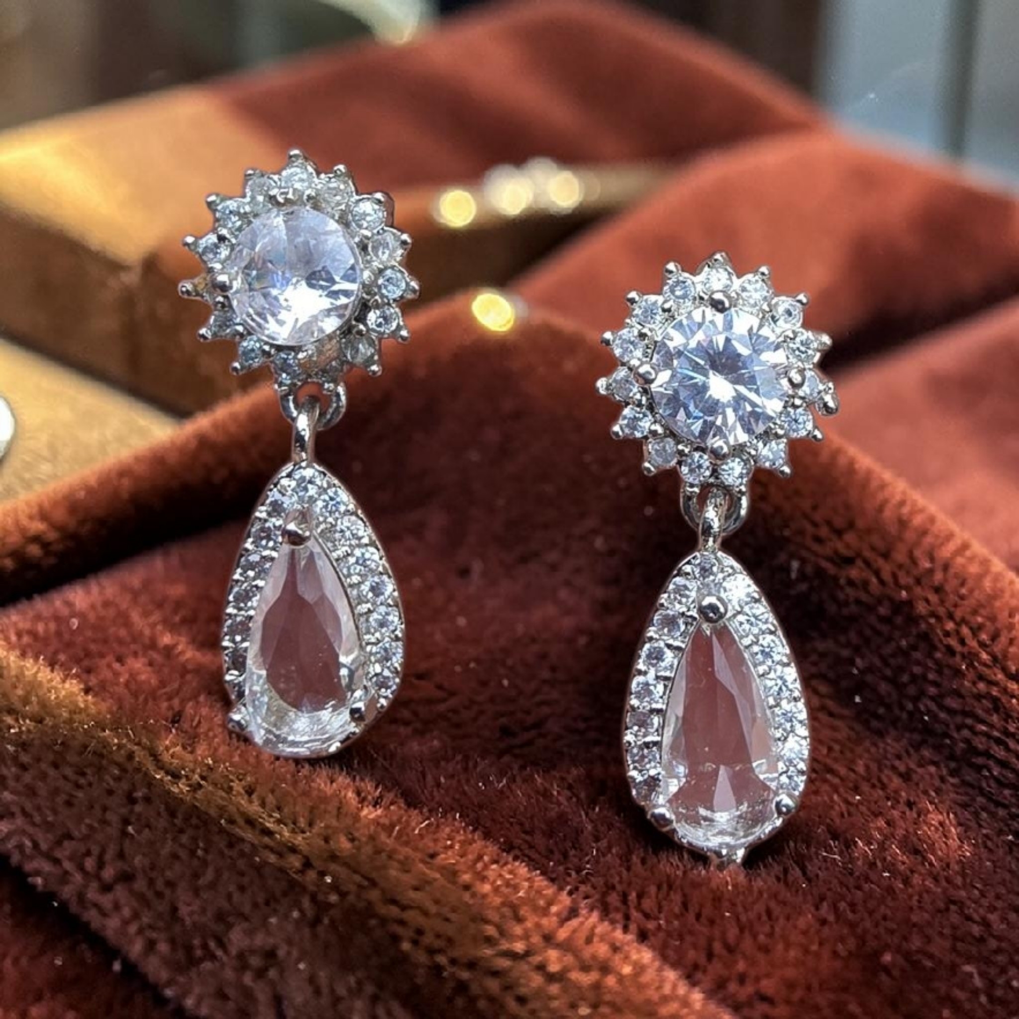 Barsava Crystal AD teardrop Earrings